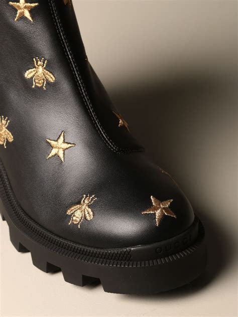 gucci ankle boots with bees|high heel Gucci boots.